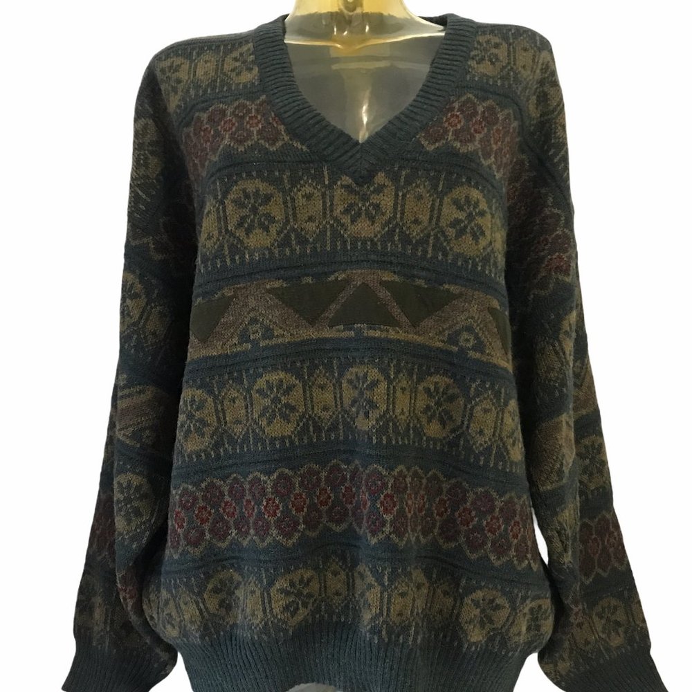 AQUASCUTUM OF LONDON Vintage Grandpa Loose Sweater